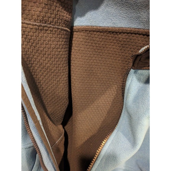 Duluth Trading Fleece Mens Medium Long Sleeve Outdoor Full Zip Pockets Blue Hood - Picture 6 of 8